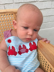 Crab Applique Baby Boy Romper