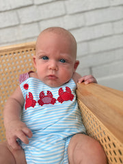 Crab Applique Baby Boy Romper