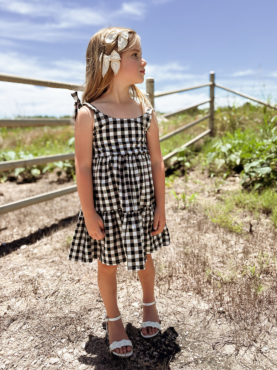 mom and me smocked dresses Mommy & Me Plaid Girl Smocked Ruffle Dress 4