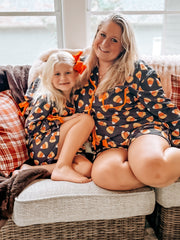 Halloween Candy Corn Mommy and Me Pajama Set Matching Lounge Set