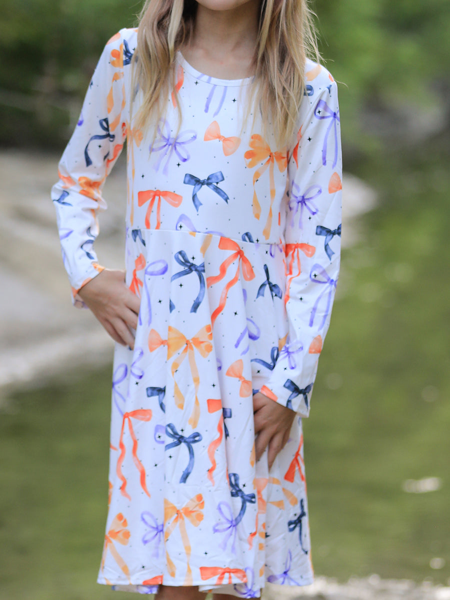 Halloween Bow Spring and Summer Girls Dress