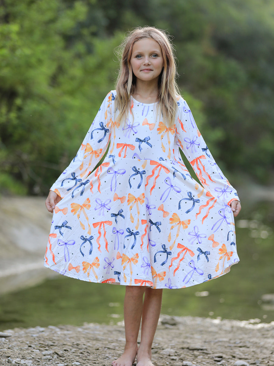 Halloween Bow Spring and Summer Girls Dress