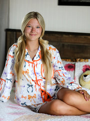 Halloween Mommy and Me Bow Print Pajama Set