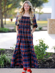 Mommy & Me Christmas Plaid Dresses & Baby Bloomer Set