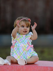 Colored Plaid Ruffle Baby Romper