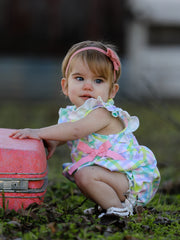 Colored Plaid Ruffle Baby Romper