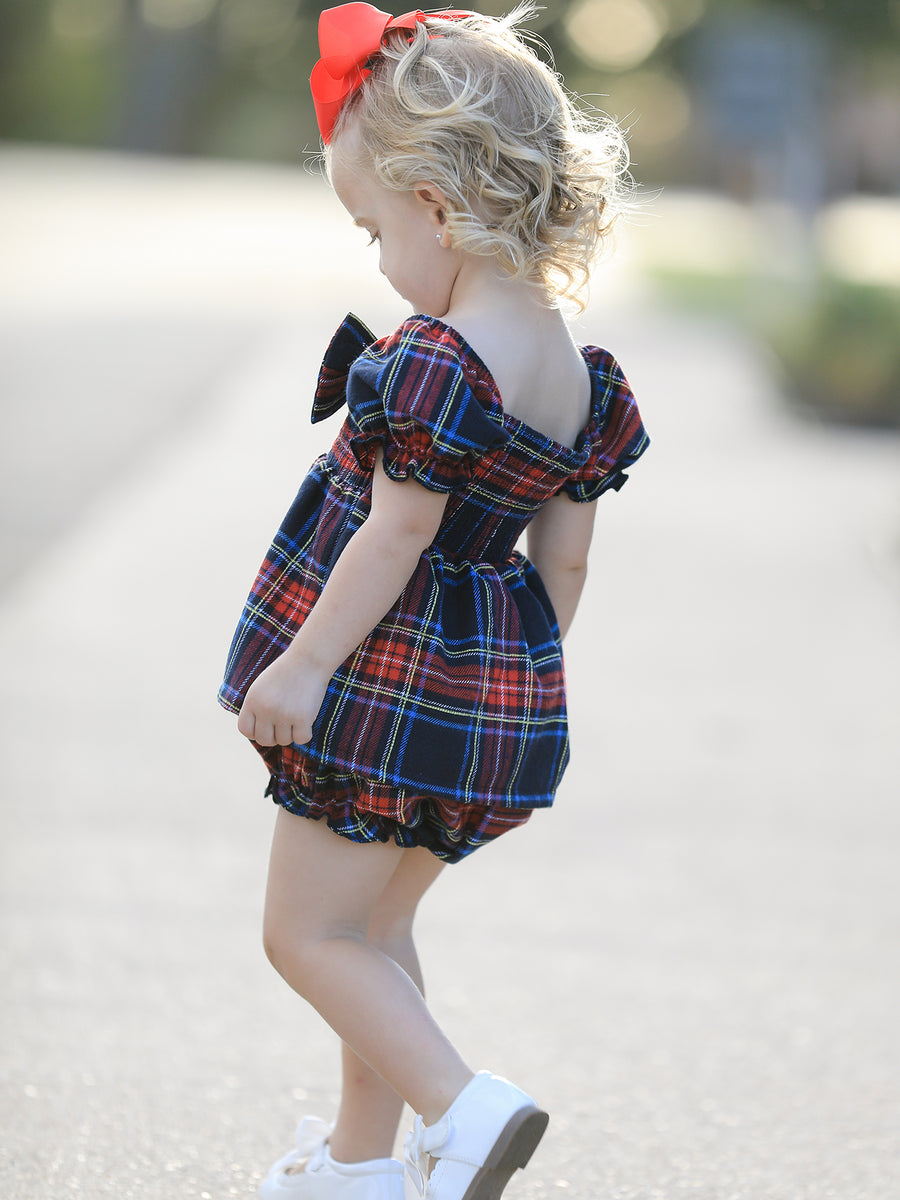 Mommy & Me Christmas Plaid Dresses & Baby Bloomer Set