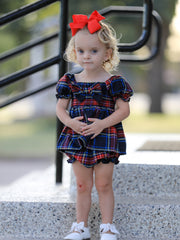 Mommy & Me Christmas Plaid Dresses & Baby Bloomer Set