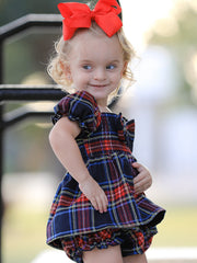 Mommy & Me Christmas Plaid Dresses & Baby Bloomer Set