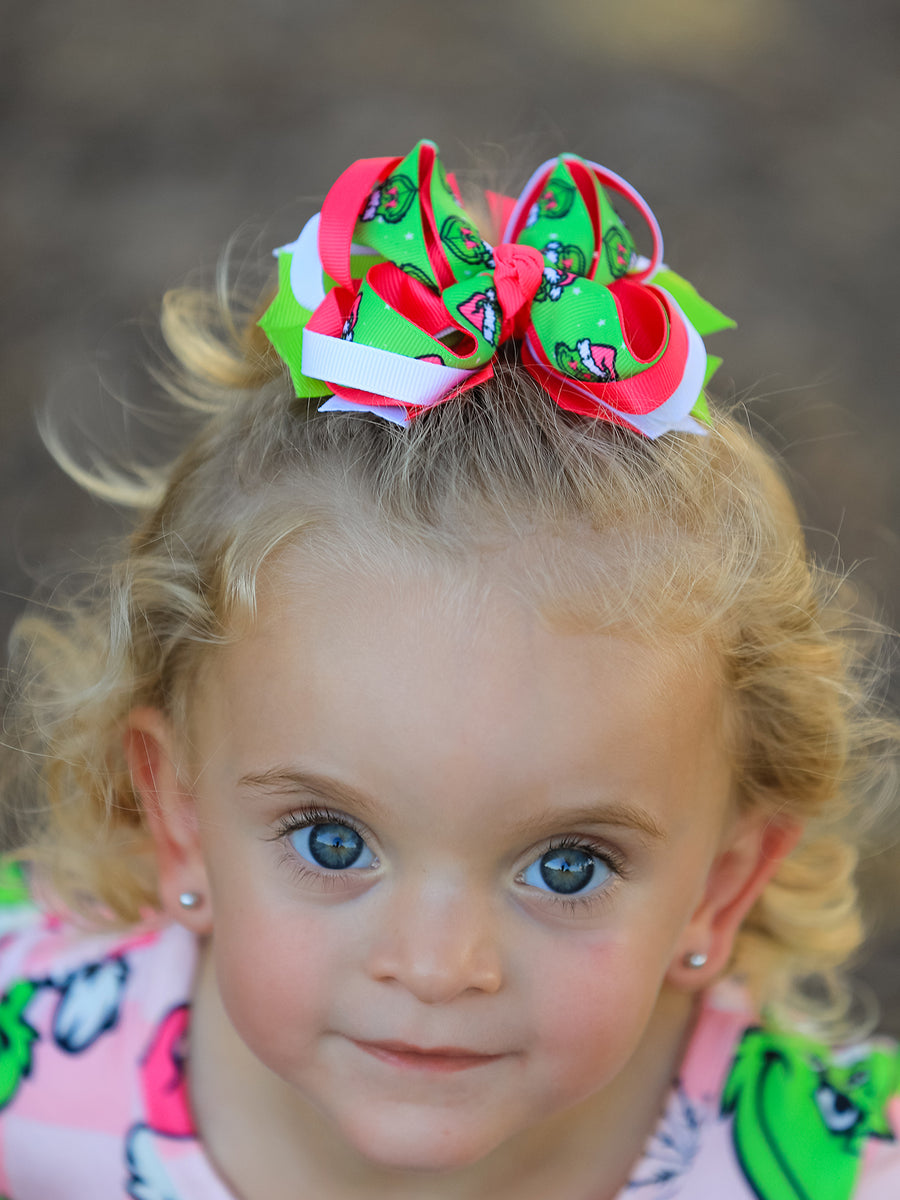 Christmas Girls Cartoon Print Outfit Set