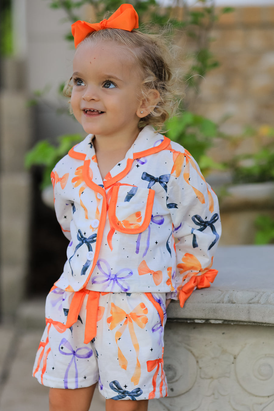 Halloween Mommy and Me Bow Print Pajama Set