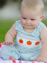 Halloween Thanksgiving Pumpkin Embroidered Baby Boy JonJon