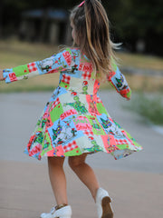 Christmas Tree Print Girls Dress