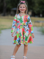 Christmas Tree Print Girls Dress
