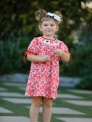 Valentine's Day "BE ❤ MINE" Embroidered Floral Girls' Dress