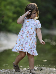 Halloween Pumpkin Ghost Print Cute Girls Dress
