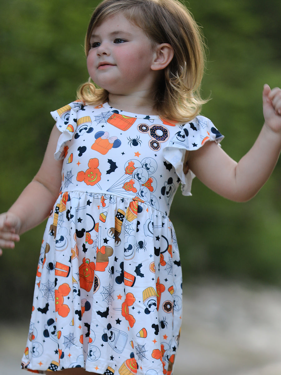 Halloween Party Character Pattern Girls Dress
