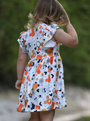 Halloween Party Character Pattern Girls Dress