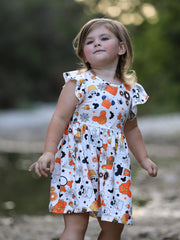 Halloween Party Character Pattern Girls Dress