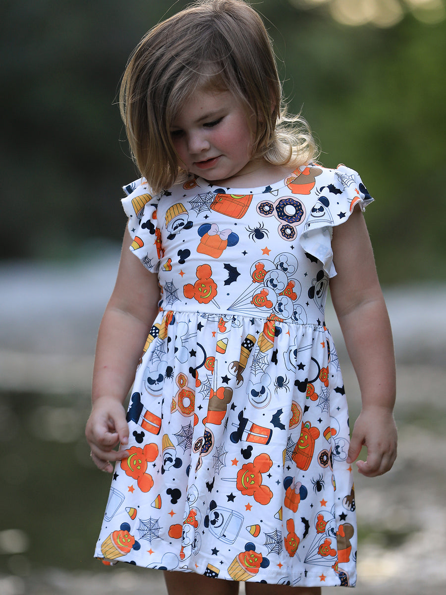 Halloween Party Character Pattern Girls Dress