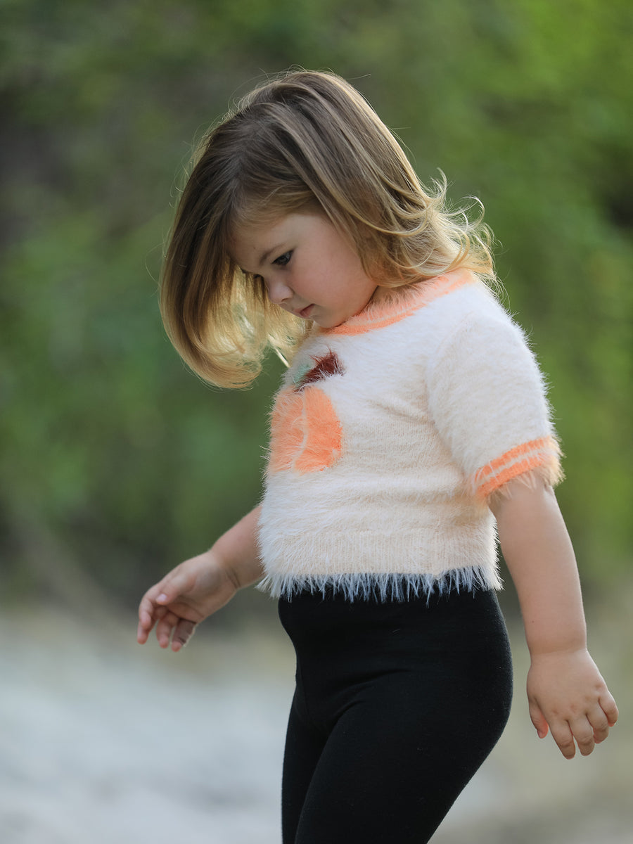 Halloween Orange Girls Pullover Sweater