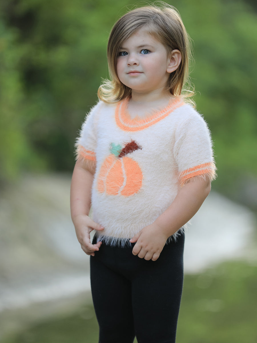 Halloween Orange Girls Pullover Sweater