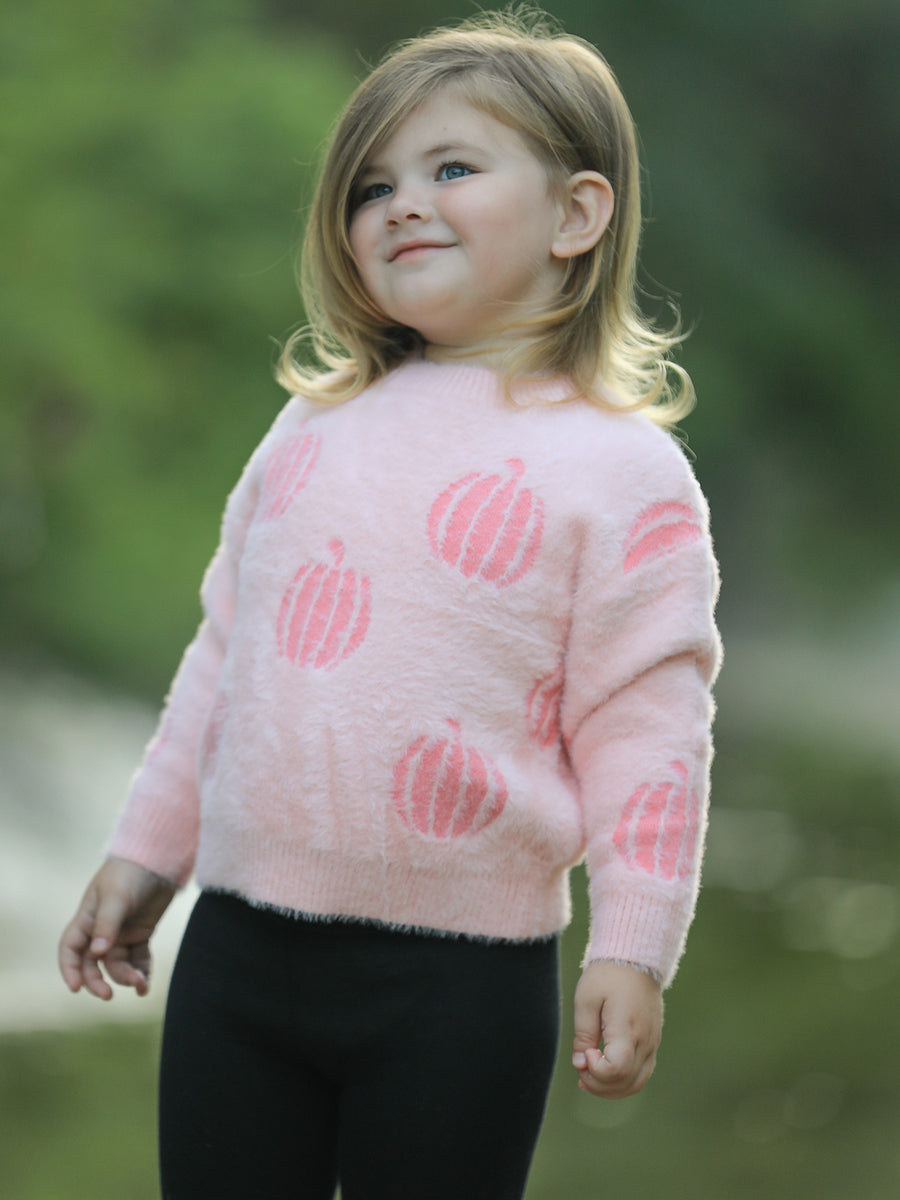 Halloween Pink Girls Pullover Sweater