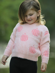 Halloween Pink Girls Pullover Sweater