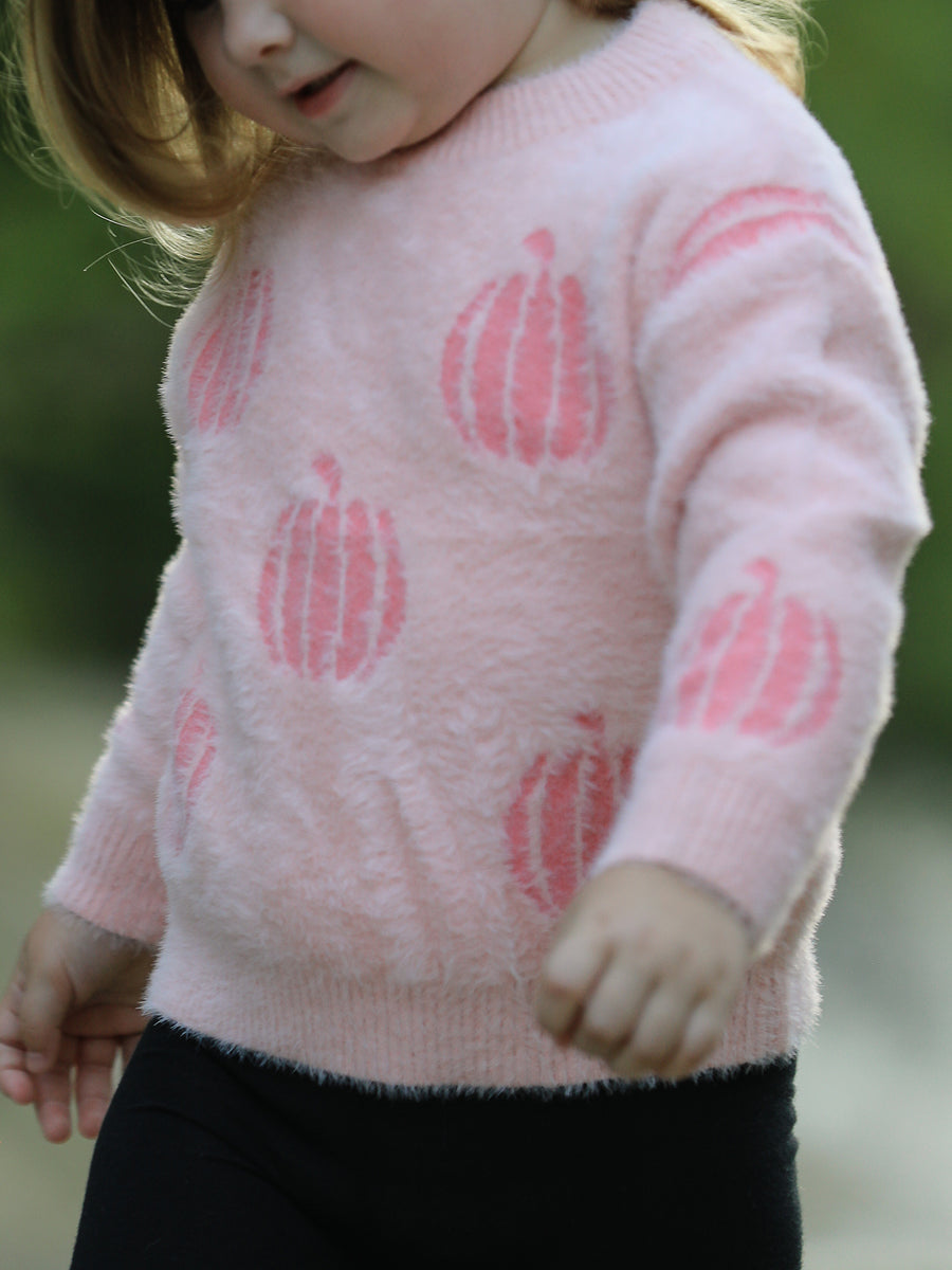 Halloween Pink Girls Pullover Sweater