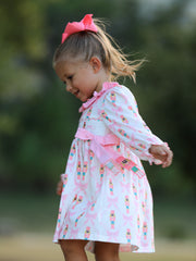 Girls Christmas Smocked Embroidery Dress
