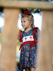 Vintage Floral Smocked Church Christ Bishop Christening Girl Dress