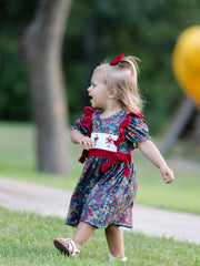 Vintage Floral Smocked Church Christ Bishop Christening Girl Dress