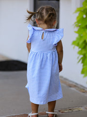 PREORDER Back To School Girls Stripe Pencil Applique Bow Dress