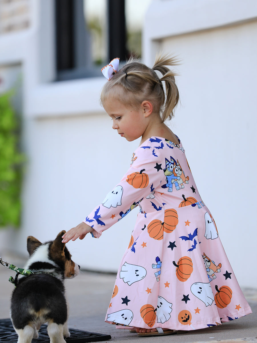 PREORDER Halloween Ghost Pumpkin Character Girls Dress