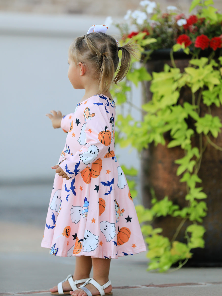 PREORDER Halloween Ghost Pumpkin Character Girls Dress