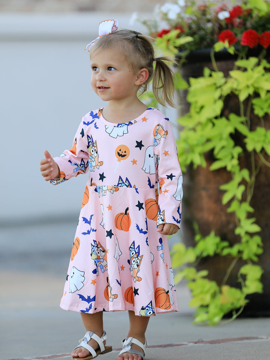 PREORDER Halloween Ghost Pumpkin Character Girls Dress