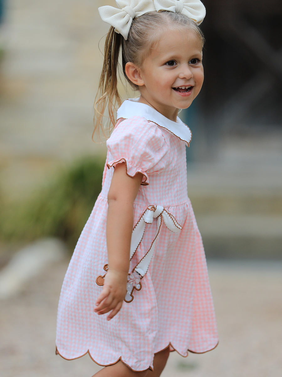 Christmas Girls Gingerbread Peter Pan Collar Dress