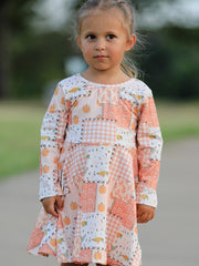 Preorder Thanksgiving Halloween Patchwork Girls Dress