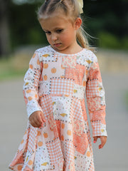 Preorder Thanksgiving Halloween Patchwork Girls Dress