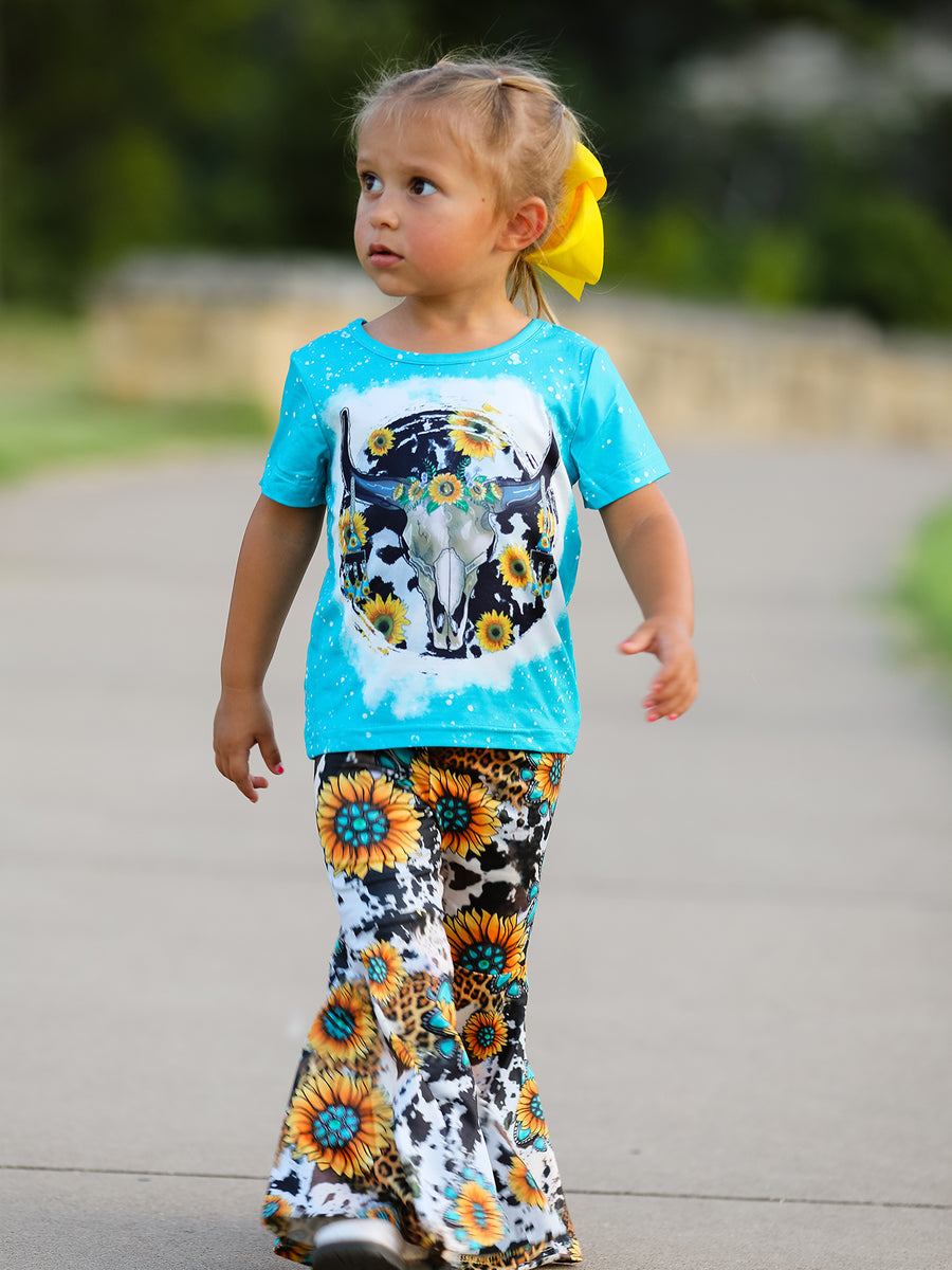 Western Girls Outfit Set Bell Bottoms - Multiple Styles Available