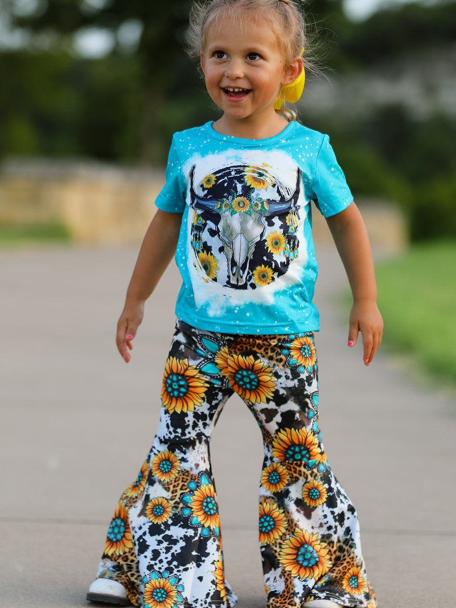 Western Girls Outfit Set Bell Bottoms - Multiple Styles Available