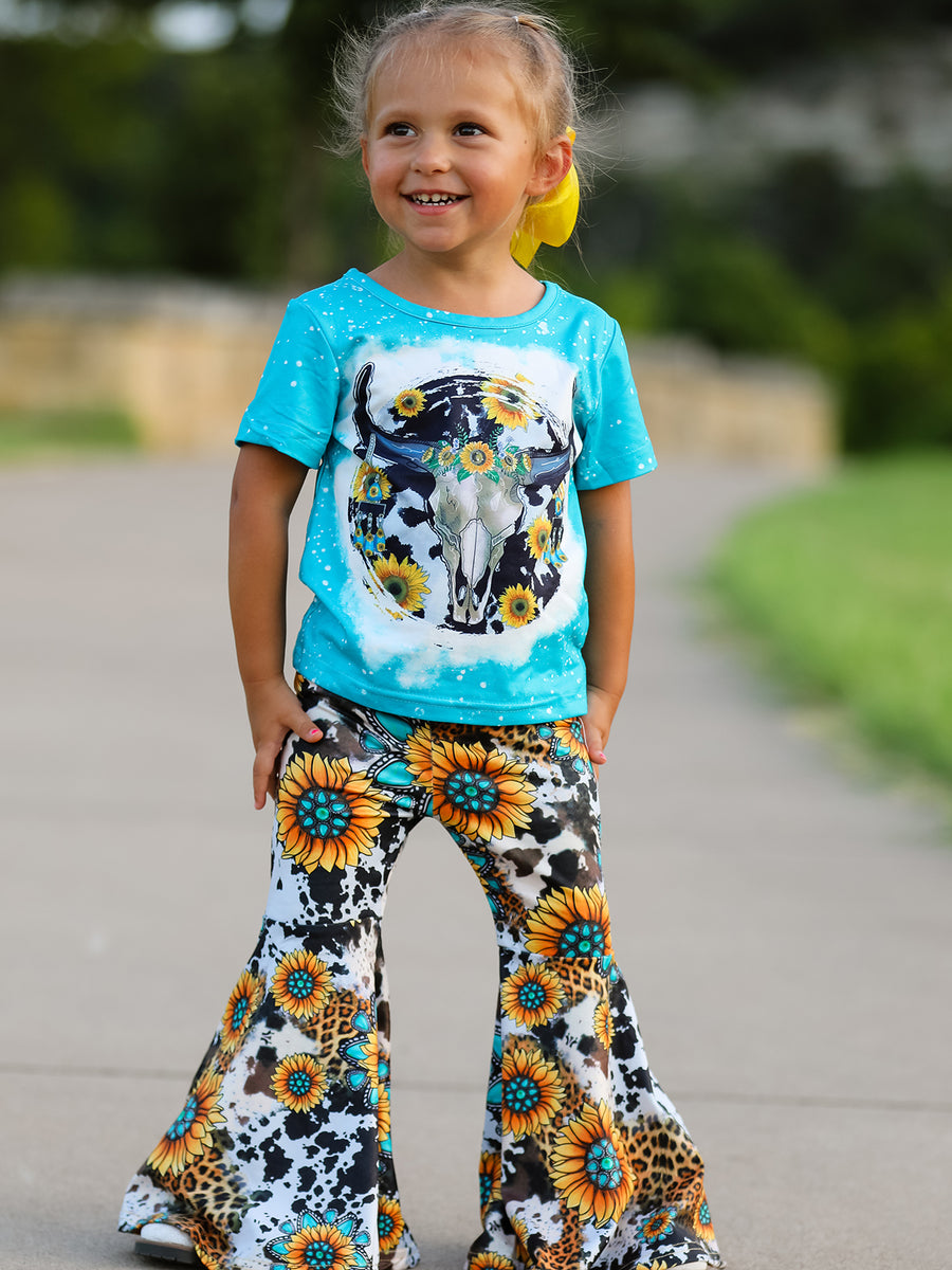 Western Girls Outfit Set Bell Bottoms - Multiple Styles Available