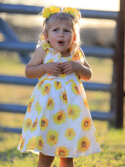 Sunflower Girls Smocked Ruffle Dress