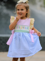 Jesus Loves Me "Embroidered Girls Dress