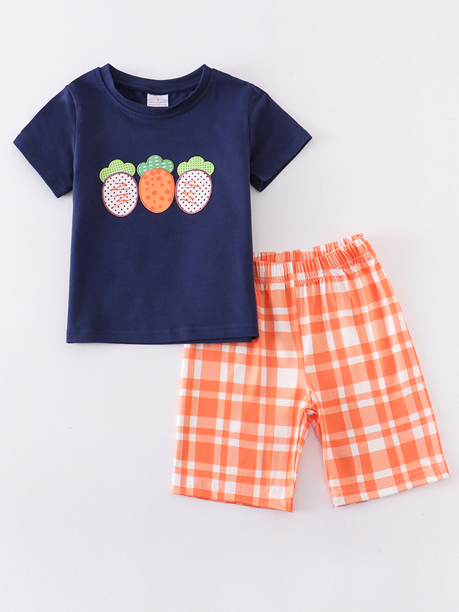 Easter Carrot Applique Boy Set