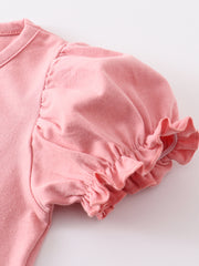 Dirty Pink Rabbit Applique Ruffle Pants Set