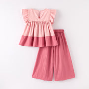 (Pre-order)Pink Girls Sleeveless Set