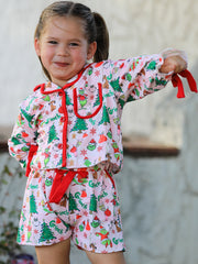 Christmas Tree Character Mommy And Me Ruffle Pajamas Set