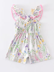 Easter Rabbit Print Girl Jumpsuits