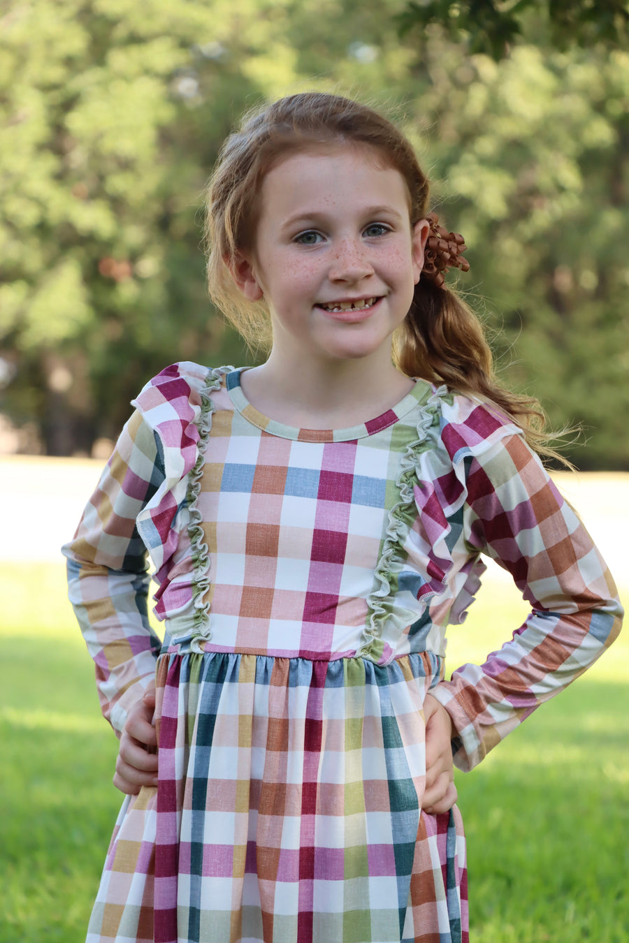 Fall Autumn Baby Girls Plaid Dress